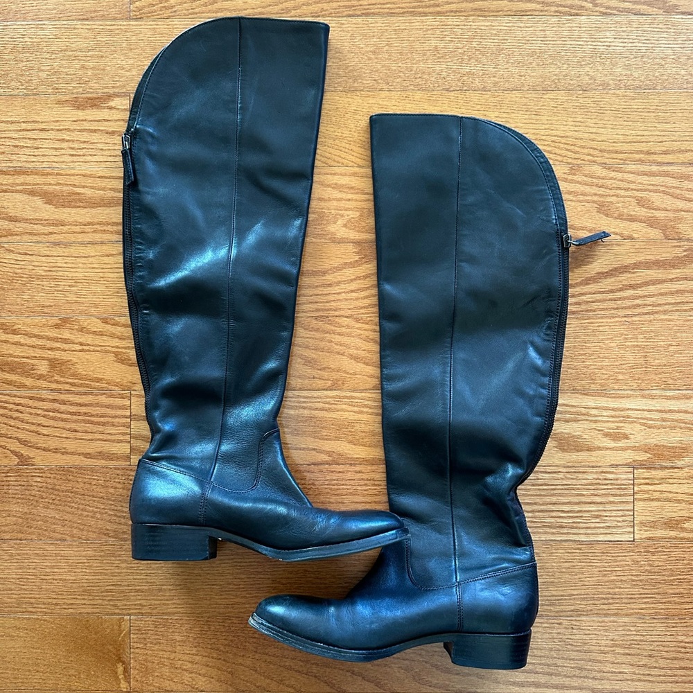 Saks Fifth Avenue over the knee black leather boots- 7,5